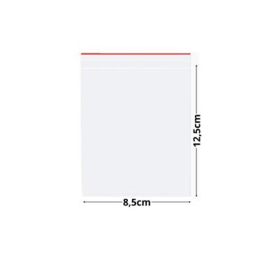 Imagem de Saco Transparente Plástico Fecho Zip Hermético 8,5x12,5cm 100 Unidades