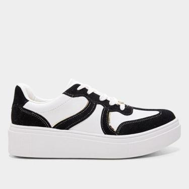 Imagem de Tênis Vizzano Casual Feminino, Branco, Preto, 35