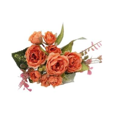 Imagem de Arco De Rosas De Seda Com 9 Cabeças, Flor Artificial Para Decoração De