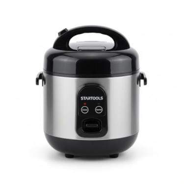 Imagem de Panela de Arroz Elétrica 1 Litro 400W 220V Preta com Tampa Travável, Antiaderente e Função Aquecimento Automático