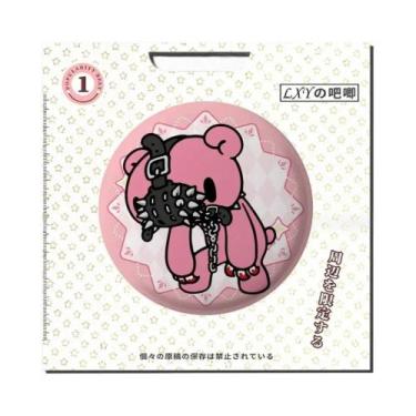Imagem de Broche Redondo De Urso Rosa Kawaii Em Estilo Anime Para Roupas E Acess