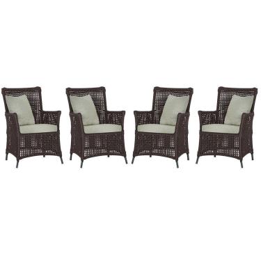 Imagem de 4 Poltronas Igapó Alumínio Pintura Preta Corda Náutica E3 Marrom