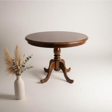 Imagem de Mesa Redonda Lunar 1,60 X 1,60 - Madeira Maciça - Móveis De Gramado - Castanho