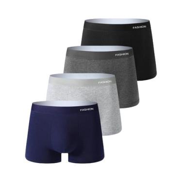 Imagem de Cuecas Boxer Masculinas Em Pacote Com 4 Peças, Confortáveis, Respiráve