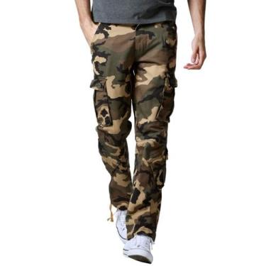 Imagem de Calças Cargo Masculinas Match Camufladas em Algodão 28