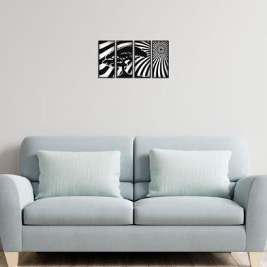 Imagem de 4 quadro arvore vida alto relevo para sala quartos - JABB