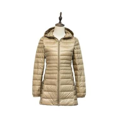 Imagem de Jaqueta Puffer Feminina plus Size 5XL 6XL 7XL Com Capuz, Ultra Leve, C