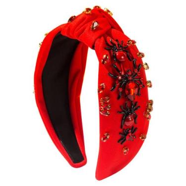 Imagem de Bandana Red Spider Rhinestone estilo Halloween para mulheres - taiyuan