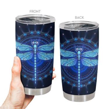 Imagem de Caneca de café Tumbler Oasisdream 600 ml com estampa de libélula