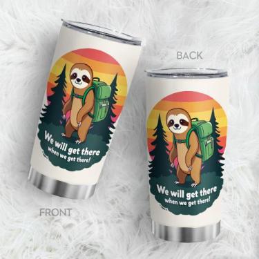 Imagem de Caneca de café Tumbler Oasisdream 600 ml com estampa de preguiça