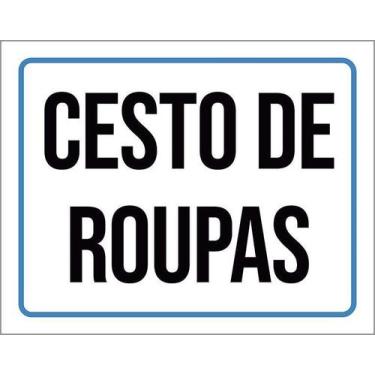 Imagem de Kit 3 Placa Acm Cesto De Roupas Setor ul 18X23 Branco - Sinalizo