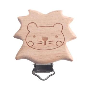 Imagem de Corrente De Chupeta De Madeira De Faia Natural, Mordedor De Bebê De Gr