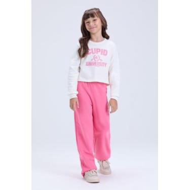 Imagem de Conjunto Infantil Feminino Inverno Moletom Wide Leg University - Vida 