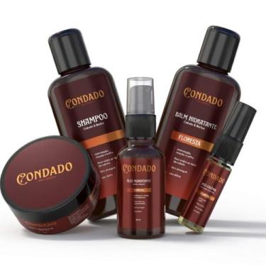 Imagem de Kit Barba Cabelo Bigode Floresta Condado Amadeirado 5 itens Shampoo Ba