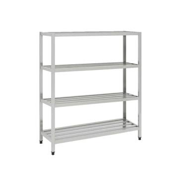 Imagem de Estante de Inox Gradeada 4 Planos 120x42x155cm FRNEG12