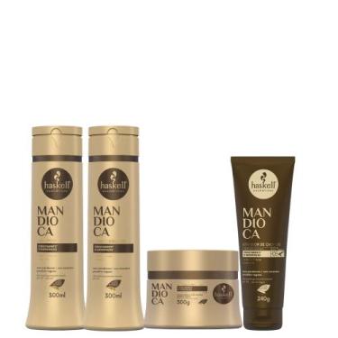 Imagem de Kit Haskell Mandioca Shampoo 300ml + Condicionador 300ml + Máscara 300