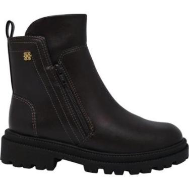 Imagem de Bota Coturno Feminino Casual Dia a Dia Passeio Trabalho Cano Baixo Bico Redondo com Zíp...