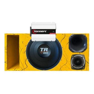 Imagem de CAIXA TRIO DUTO RÉGUA FRENTE COLORIDA TR 850 4 OHMS COMPET + MÓDULO DS