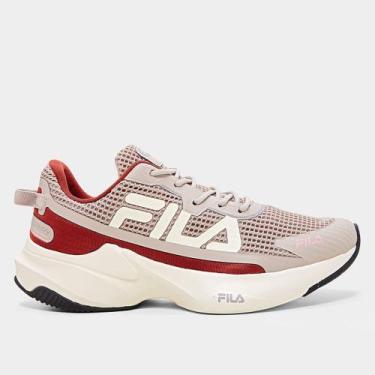 Imagem de Tênis Fila Recovery Feminino, Marrom claro, Vermelho, 39