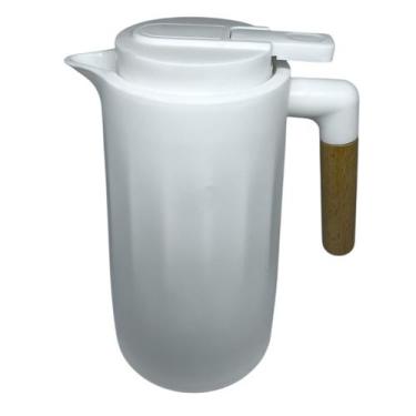 Imagem de Garrafa Térmica Mek 1L Com Cabo de Madeira - Gamma, Branco