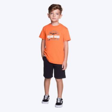Imagem de Conjunto Camiseta Manga Curta e Bermuda Moletom Infantil Masculino Hav