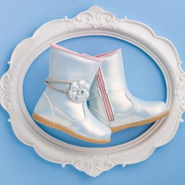 Imagem de Bota Bebê Menina Flor - PINOKIO CALÇADOS, Branco, 21