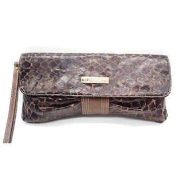 Imagem de Bolsa Feminina Mão Clutch Festa Casamento Couro Sagga 4176, Marrom
