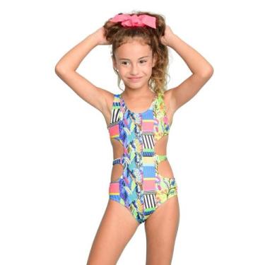 Imagem de Maiô Infantil Proteção UPF50+ Manu Patchwork - Verão 2022 - Banho Mari