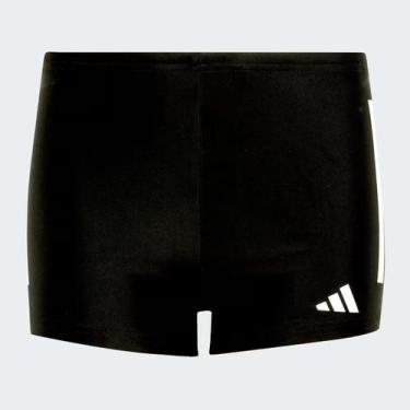 Imagem de Sunga Adidas Boxer 3 Stripes Juvenil Preto, 8 ANOS