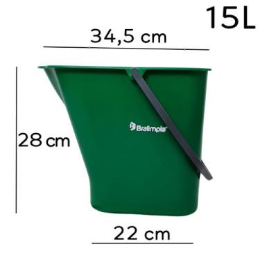 Imagem de Balde Bralimpia 15 Lts Polipropileno Com Alca Cor A Escolher