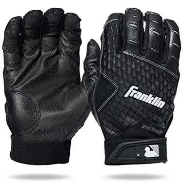 Imagem de Franklin Sports Luvas de rebatedor MLB – 2nd Skinz – Equipamento de beisebol + softbol – adulto GG preto – adulto extra grande