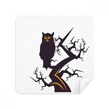 Imagem de Tecido de camurça com coruja de olhos de árvore para dia das bruxas, tecido de camurça, pacote com 2