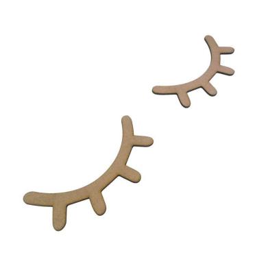 Imagem de Par De Cílios Decorativos Mdf Cru 3mm 25x13 - D´rossi