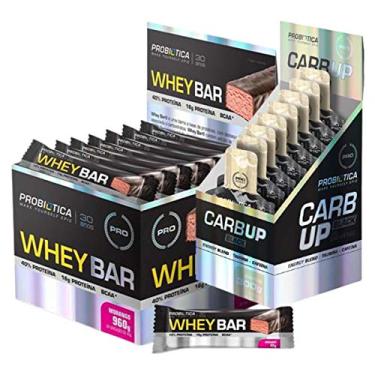 Imagem de Combo Whey bar cx 24un e Carb Up Black Gel - Probiótica Sabor:Morango