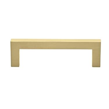 Imagem de Solid Square Cabinet Bar Pull Handles Puxador by GlideRite Hardware || 3-34'' Screw Center, Satin Gold Finish (Pack of 10) || 21683-96-SG-10