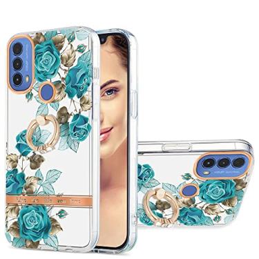 Imagem de For Motorola Moto E20 / E30 / E40 Ring IMD Flowers TPU Phone Case