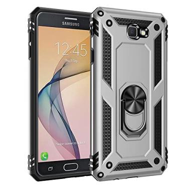 Imagem de LVSHANG Capa de celular para Samsung Galaxy J7 Prime, capa e suporte, com capa magnética, proteção resistente à prova de choque para Samsung Galaxy J7 Prime (cor: prata)