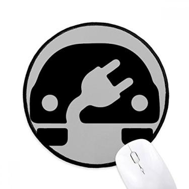 Imagem de DIYthinker Mais sinal menos veículos energéticos protegem o meio ambiente mousepad desktop escritório tapete redondo para computador
