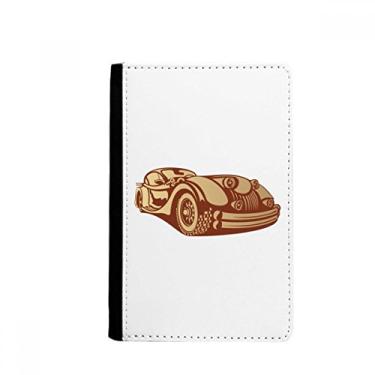 Imagem de Porta-passaporte vermelho marrom clássico com contorno de carros Notecase Burse carteira capa para cartão, Multicolorido.