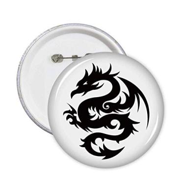 Imagem de Broche de desenho de dragão com desenho de grão e botões, emblema de decoração, 5 peças