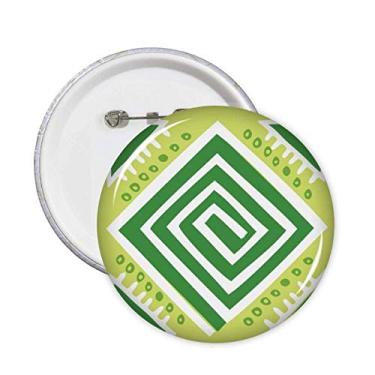 Imagem de Totems do México Green Squares Alfinetes de civilização Antiga Emblema Botão Decoração Acessório 5 peças