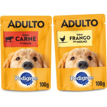Imagem de Kit Pedigree Sachê Cães Adultos Carne + Frango - 18 Unidades