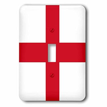 Imagem de 3dRose lsp_158310_1 Bandeira da Inglaterra Vermelho Cruz de São Jorge Inglês em Branco Reino Unido Britânico Reino Unido Grã-Bretanha Interruptor de Luz