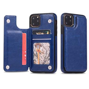 Imagem de Capa de couro PU retrô para iPhone 14 13 12 11 Pro Max SE 2022 2020 X XR XS Max 8 7 6 6S Plus 5S Multi Card Holder Case Cover, Blue, For iPhone 14