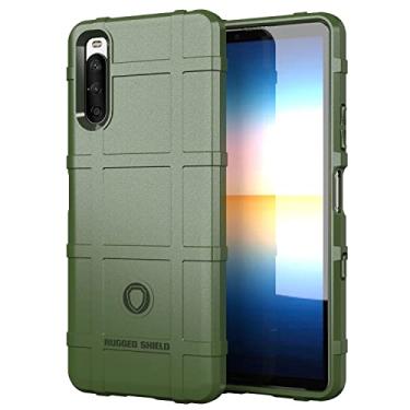 Imagem de Caso de capa de telefone de proteção Estojo de silicone resistente à prova de choque para SONY Xperia 10 III, capa protetora com forro fosco (Color : Army Green)