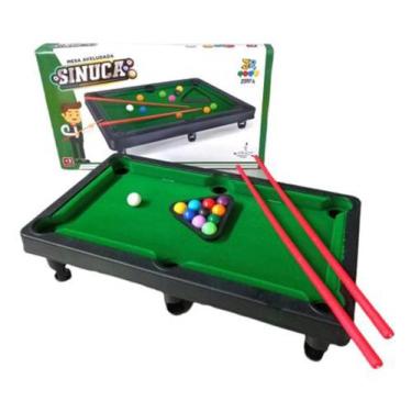 Jogo de Sinuca Infantil Snooker com Mesa Verde com Acessórios 33 x 24 cm em  Promoção na Americanas