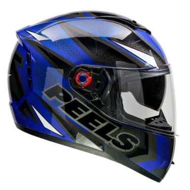 Imagem de Capacete Fechado Moto Peels Icon Fast Azul Metalico/Branco 62