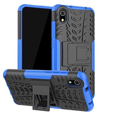 Imagem de Capa Capinha Anti Impacto Para Xiaomi Redmi 7a Tela 5.45Case Armadura Hybrid Refor�ada Com Desenho De Pneu - Danet (Azul)