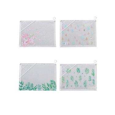 Imagem de 4 bolsas de arquivo brancas com zíper Legou para materiais escolares de escritório, foto colorida-10