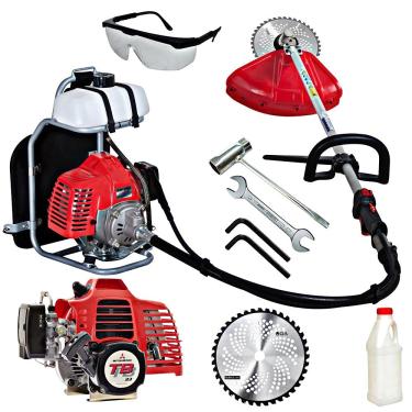 Imagem de Roçadeira Profissional Costal Nakashi C330MBO 33cc Motor TB33 Com Lâmina de Vídia Ideal Para Cortes e Podas Mais Densas